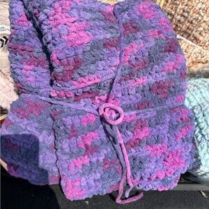Purple and Pink Crochet Blanket